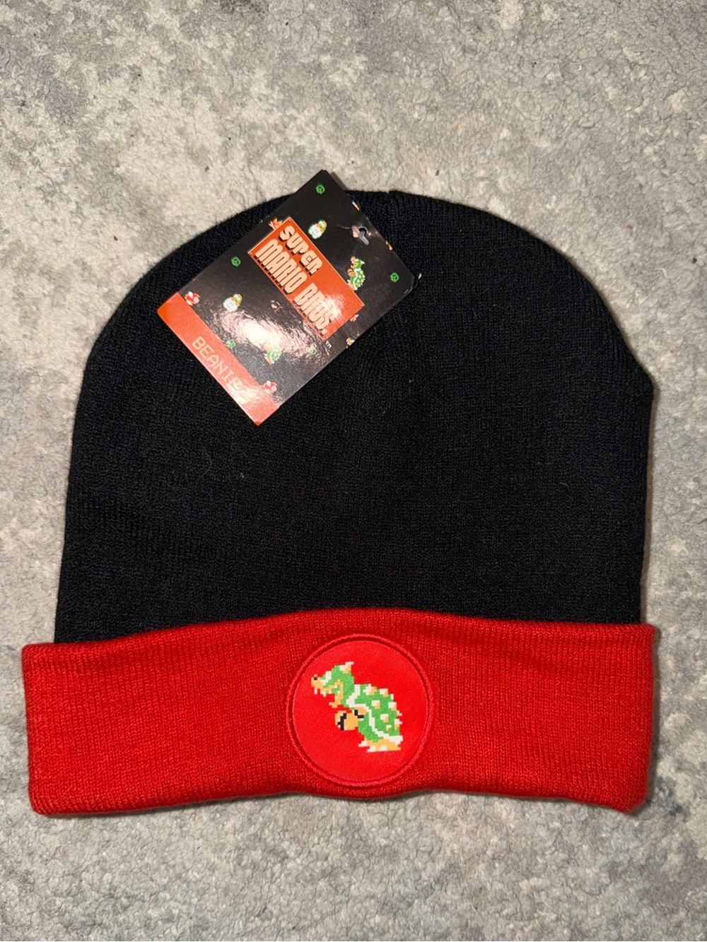 Nintendo Beanie with Bowser Pixel Patch